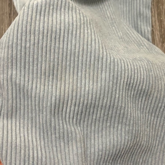 Halara AuraCord Cloud Ribbed Pants Blue Gray Petite S Wide Leg Stretch NWT - Picture 7 of 9